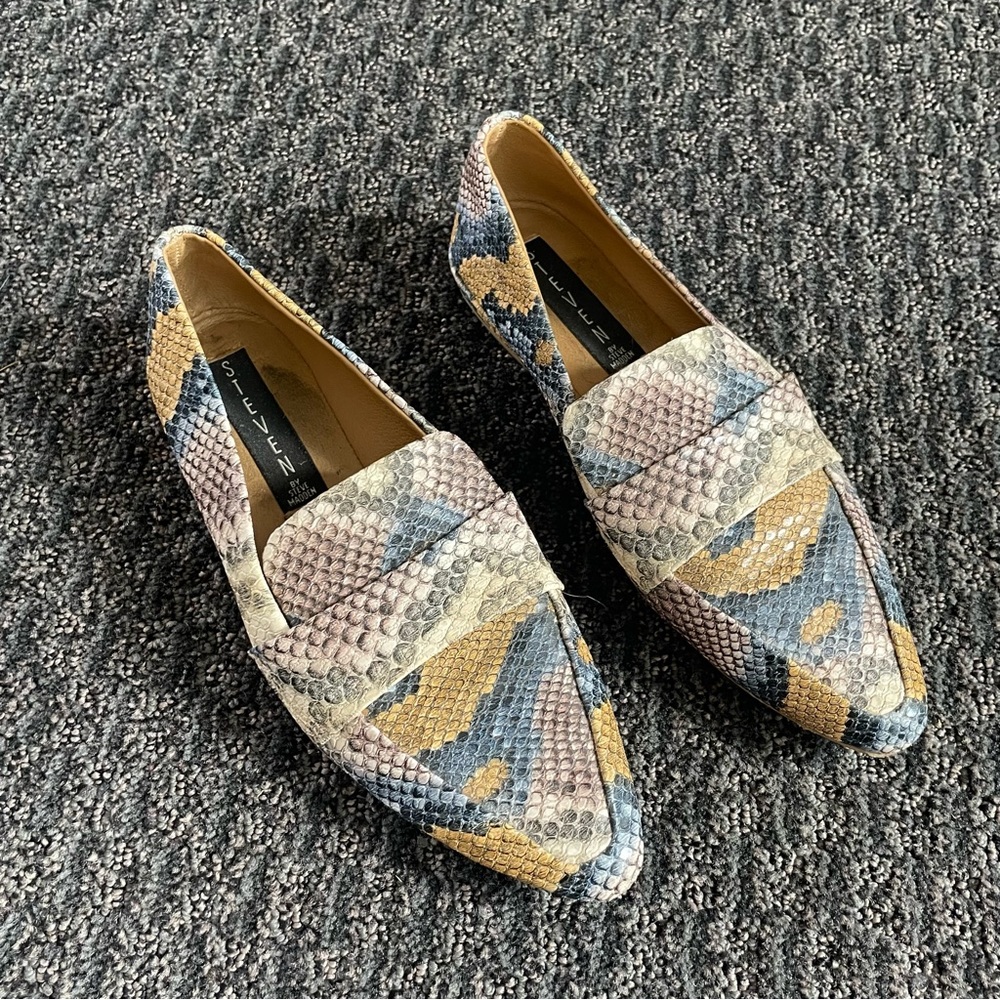 Vintage Faux Snake Skin Loafers